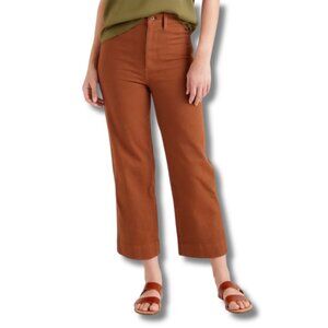 Quince Organic Cotton Rust Colored Wide Leg Crop Jeans 28 - Fall, Autumn, Denim